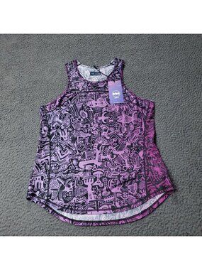 Janji Batik Tank Top Womens XS Extra Small Helio Tech Purple Polyester Run Gym